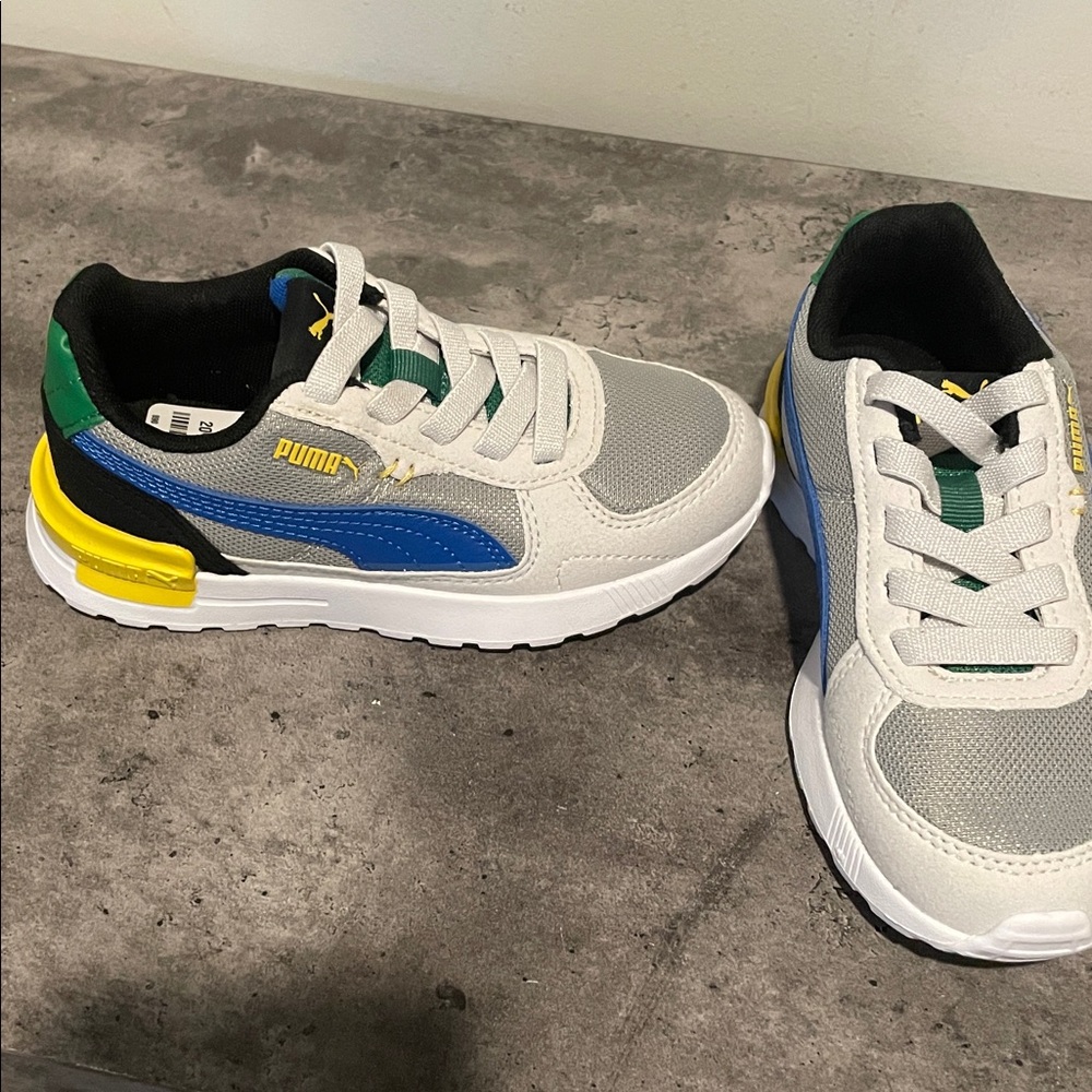 Puma Kids' Sneakers Gray Blue Green Yellow